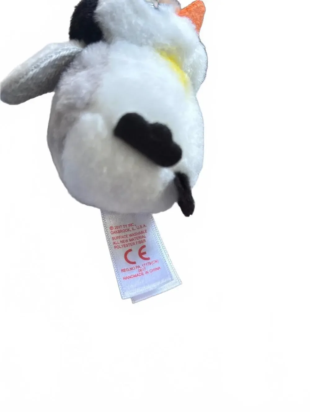 Ty Pongo Grey Emperor Penguin Mini Beanie Boo Keychain VelveTy Plush 3” 2017